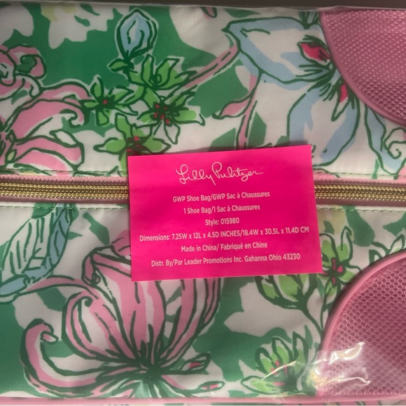 NWT/ NIP Lilly Pulitzer shoe bag, spearmint blossom views sz 7.25x 12L x 4.5 D - Picture 15 of 16